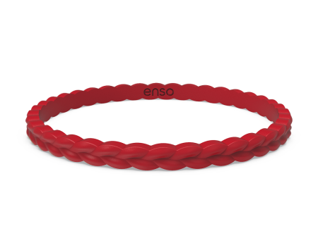 Weave Stackable Silicone Bracelet - Red For Cheap