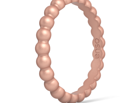 Beaded Stackable Silicone Ring - Metallic Rose Gold Discount