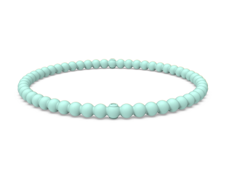 Beaded Stackable Silicone Bracelet - Turquoise on Sale