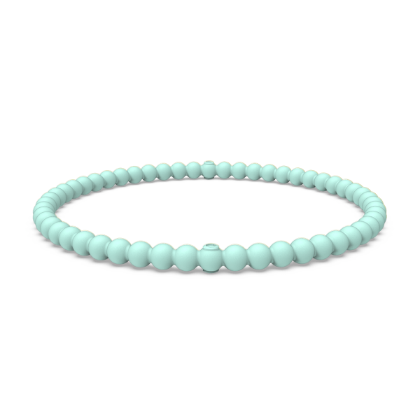 Beaded Stackable Silicone Bracelet - Turquoise on Sale