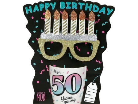 50 Birthday Mug with Glasses Discount