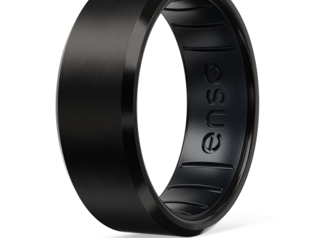 Hybrid Bevel Ring - Black Zirconium and Black Pearl on Sale