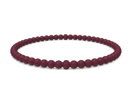 Beaded Stackable Silicone Bracelet - Oxblood Cheap