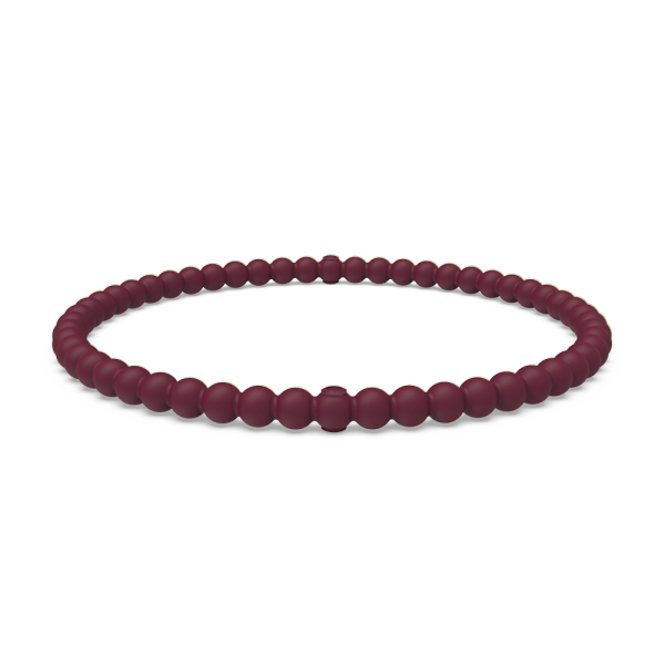 Beaded Stackable Silicone Bracelet - Oxblood Cheap