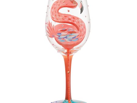 Fabulous Flamingos Wine Glass For Sale