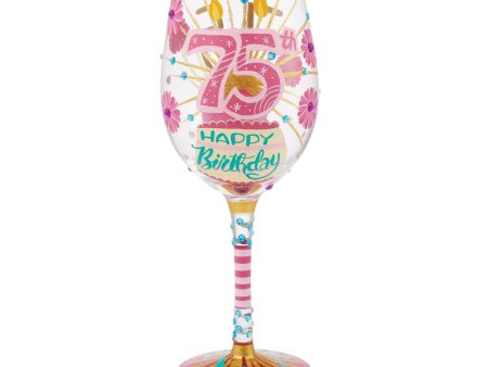 Happy 75th Wine Glass Fashion