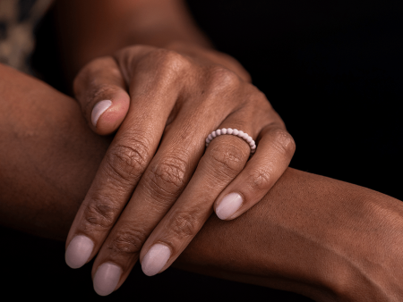 Beaded Stackable Silicone Ring - Pink Sand Online