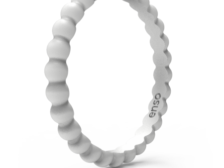 Beaded Stackable Silicone Ring - Misty Grey Online now