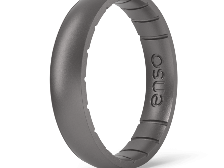 Elements Classic Thin Silicone Ring - Platinum For Cheap