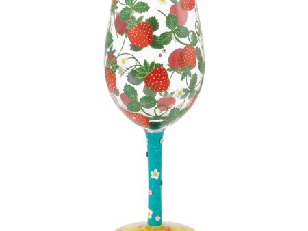 Strawberry Patch Wine Glass For Sale