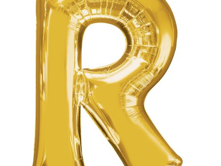 Gold Letter R Supershape Balloon 58cmx81cm Fashion