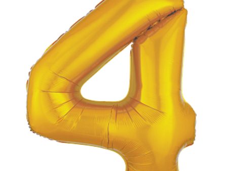 Gold Number 4 Foil Supershape Balloon 60cmx91cm Online