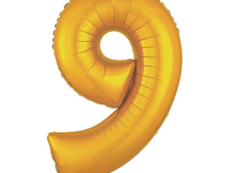 Gold Number 9 Supershape Balloon 55cmx86cm Online Hot Sale