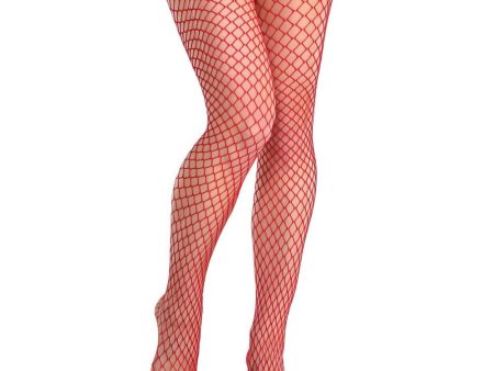 Adult Red Diamond Net Stockings For Cheap