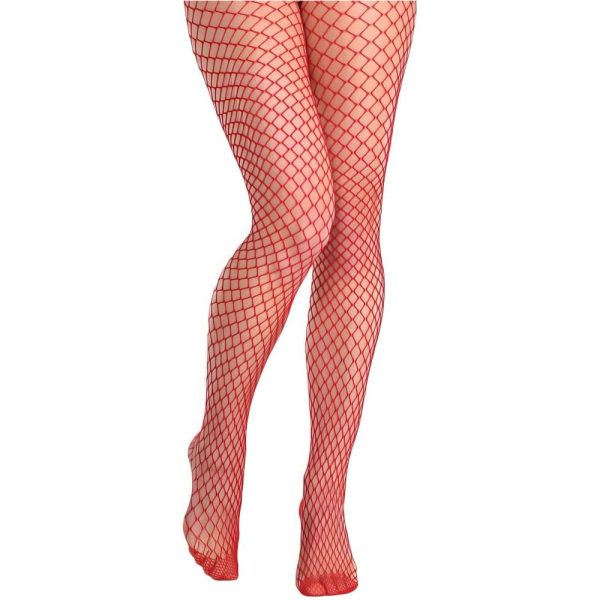 Adult Red Diamond Net Stockings For Cheap