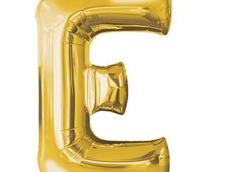 Gold Letter E Supershape Balloon 53cmx81cm Online Hot Sale