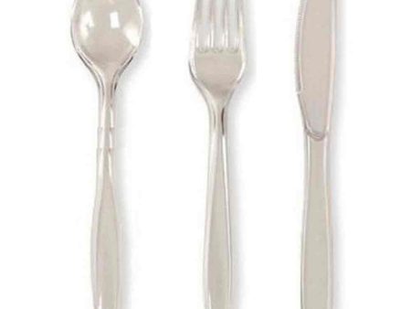 Clear Cutlery Heavy Weight Assorted 24pcs Online Hot Sale