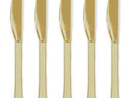 Gold Heavy Weight Plastic Knife 20pcs Cheap