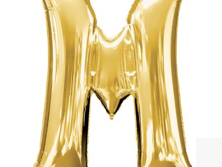 Gold Letter M Supershape Balloon 81cmx83cm Online now