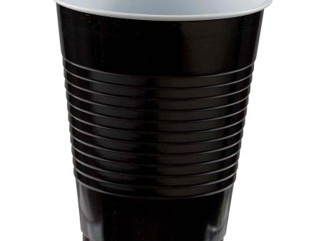 Jet Black Plastic Cups 18oz, 20pcs Online now