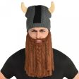 Adult Viking Hat With Beard For Sale