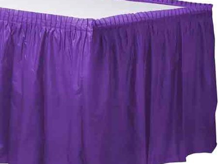 New Purple Plastic Table Skirt For Sale