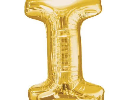 Gold Letter I Supershape Balloon 45cmx81cm Online Hot Sale