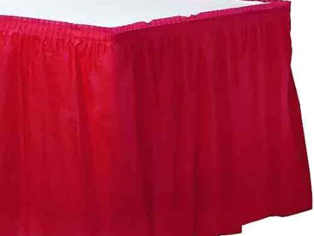 Apple Red Plastic Table Skirt For Discount